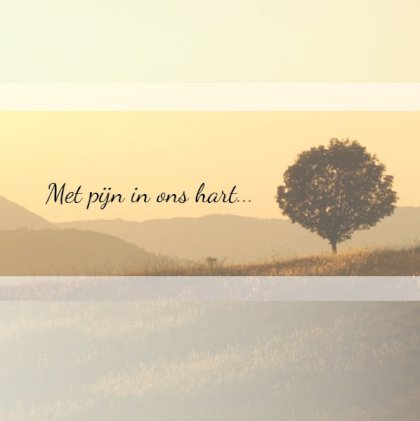 Gevouwen rouwkaart "Heuvellandschap boom"