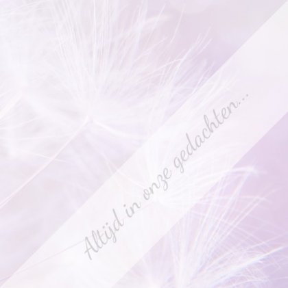 Gevouwen rouwkaart "Paardenbloem paars"