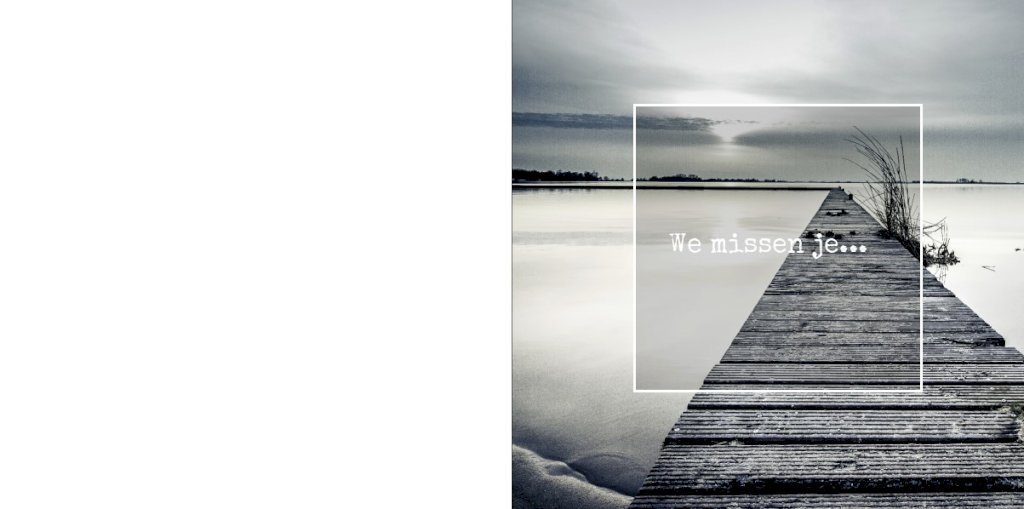 Gevouwen rouwkaart "Steiger" Gevouwen rouwkaart "Steiger"