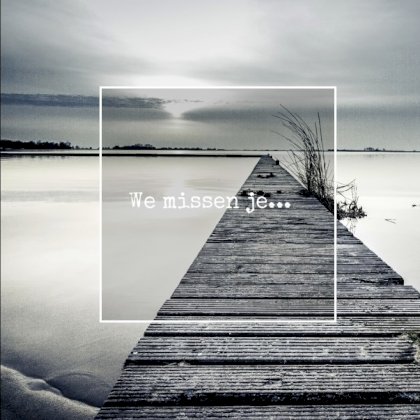 Gevouwen rouwkaart "Steiger"