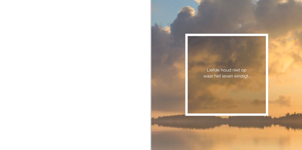 Gevouwen rouwkaart "Zonsondergang meer" Gevouwen rouwkaart "Zonsondergang meer"