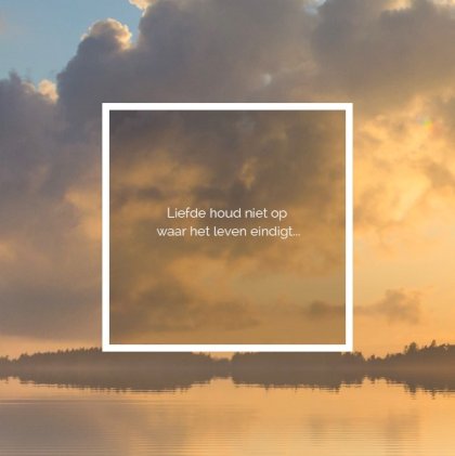 Gevouwen rouwkaart "Zonsondergang meer"