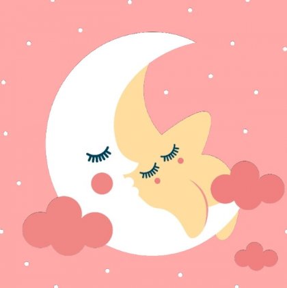 Kinder rouwkaart "Maan roze"