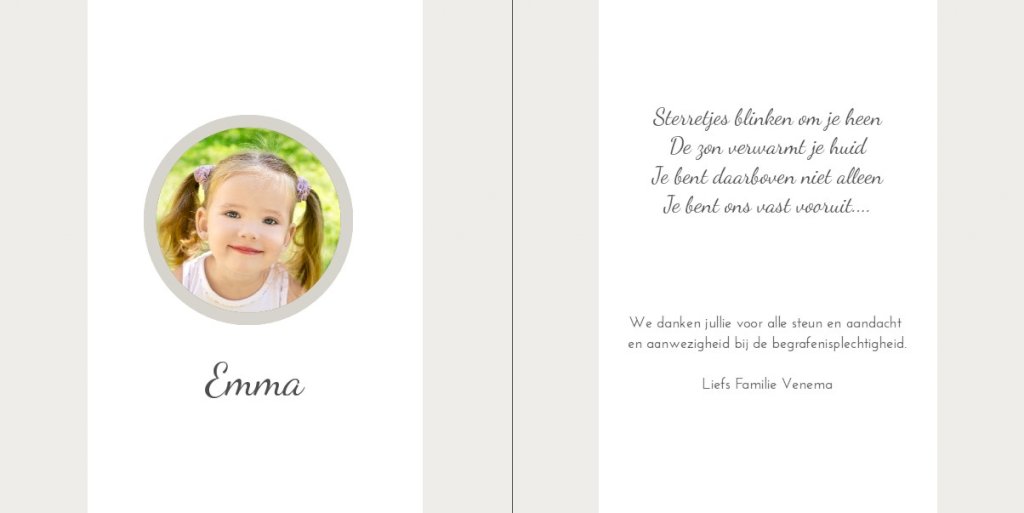 Kinder rouwkaart "Speelgoed" Kinder rouwkaart "Speelgoed"