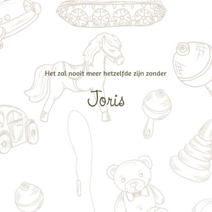 Kinder rouwkaart "Speelgoed"