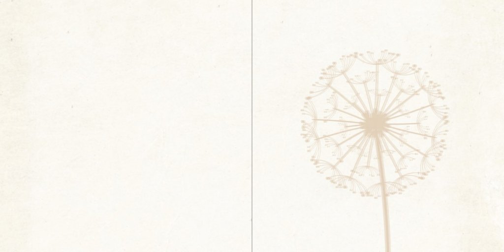 Rouwkaart paardenbloem op papier en foto aan binnenzijde Rouwkaart paardenbloem op papier en foto aan binnenzijde