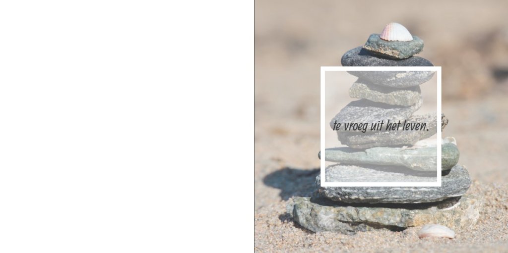 Gevouwen rouwkaart "Gestapelde stenen" Gevouwen rouwkaart "Gestapelde stenen"