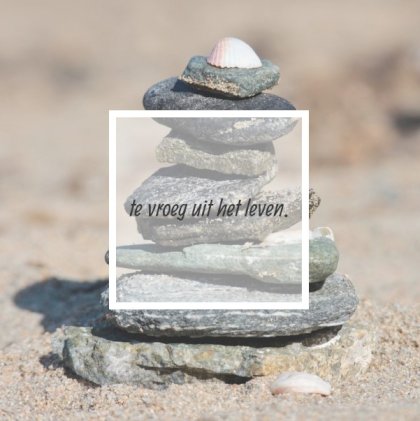 Gevouwen rouwkaart "Gestapelde stenen"
