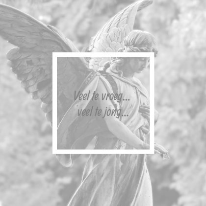 Gevouwen rouwkaart "Engel"