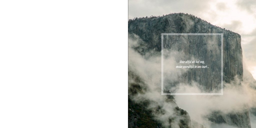 Gevouwen rouwkaart "Rotswand" Gevouwen rouwkaart "Rotswand"