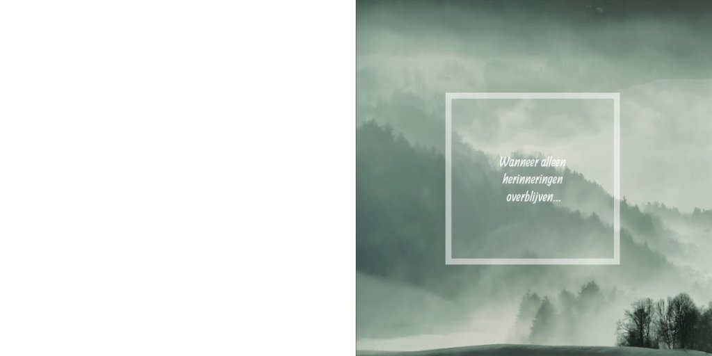 Gevouwen rouwkaart "Bergen in de mist" Gevouwen rouwkaart "Bergen in de mist"