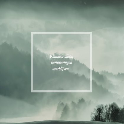 Gevouwen rouwkaart "Bergen in de mist" Gevouwen rouwkaart "Bergen in de mist"