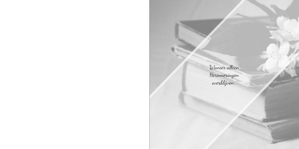 Gevouwen rouwkaart "Boeken" Gevouwen rouwkaart "Boeken"