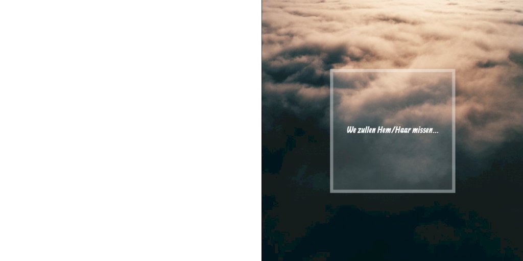 Gevouwen rouwkaart "Wolken" Gevouwen rouwkaart "Wolken"