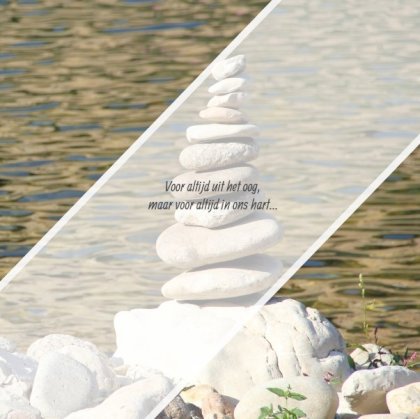 Gevouwen rouwkaart "Toren van stenen"