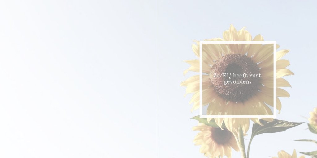 Rouwkaart "Zonnebloem Rouwkaart "Zonnebloem