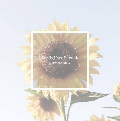 Rouwkaart "Zonnebloem