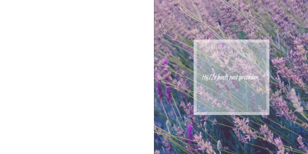 Gevouwen rouwkaart "Lavendel" Gevouwen rouwkaart "Lavendel"