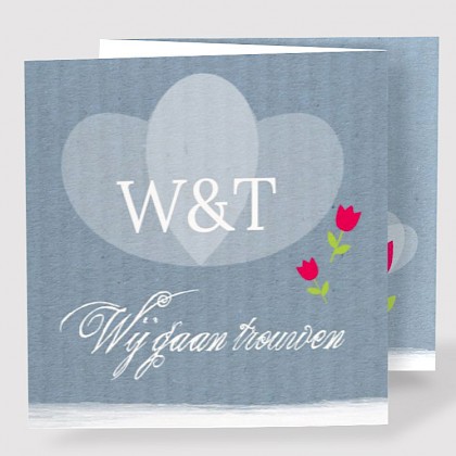 Drieluik fotokaart "Samengesmolten hart"