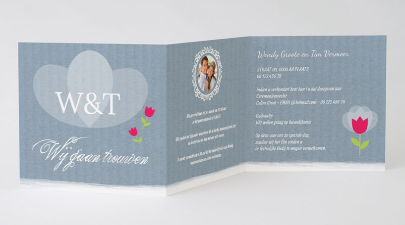 Drieluik fotokaart "Samengesmolten hart" Drieluik fotokaart "Samengesmolten hart"