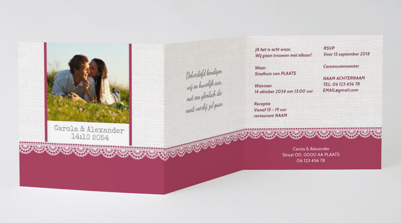 Drieluik fotokaart "Linnen" Drieluik fotokaart "Linnen"