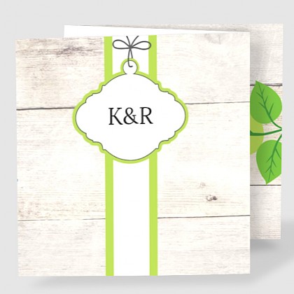 Drieluik trouwkaart "Steigerhout & Label"