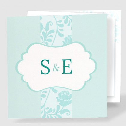 Drieluik trouwkaart "Mintgroen"