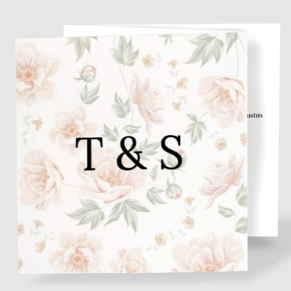 Drieluik trouwkaart "Rozen"