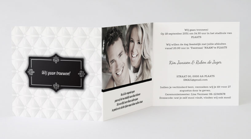 Drieluik fotokaart "Black and White" Drieluik fotokaart "Black and White"