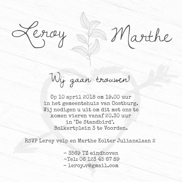 Magneetkaartje met hart en tak op hout Magneetkaartje met hart en tak op hout