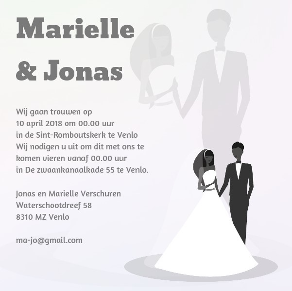 Magneetkaart "Bruidspaar zwart/wit" Magneetkaart "Bruidspaar zwart/wit"