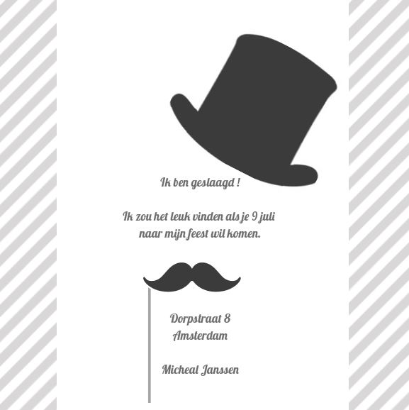 Uitnodigingskaart "Vlaggetjes Geslaagd" Uitnodigingskaart "Vlaggetjes Geslaagd"