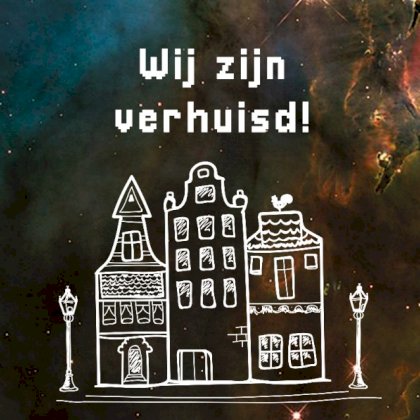 Verhuiskaart "Huizen wit" Verhuiskaart "Huizen wit"