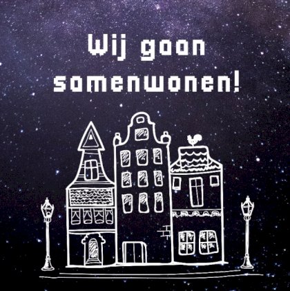 Verhuiskaart "Huisjes in de nacht"