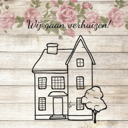 Verhuiskaart "Verhuizen & Rozen"