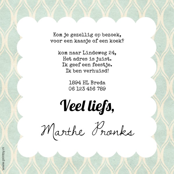 Verhuiskaart "Huisjes zwart/wit" Verhuiskaart "Huisjes zwart/wit"