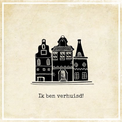 Verhuiskaart "Huisjes zwart/wit" Verhuiskaart "Huisjes zwart/wit"