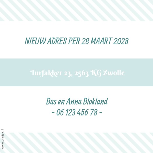 Verhuiskaart " Wij gaan samenwonen ruit groen" Verhuiskaart " Wij gaan samenwonen ruit groen"