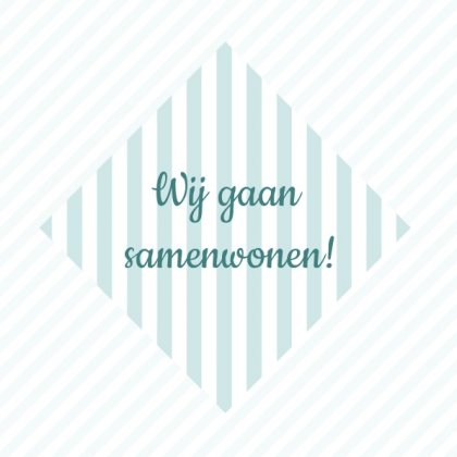 Verhuiskaart " Wij gaan samenwonen ruit groen" Verhuiskaart " Wij gaan samenwonen ruit groen"