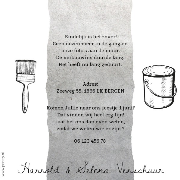 Verhuiskaart "Herenhuis zwart" Verhuiskaart "Herenhuis zwart"