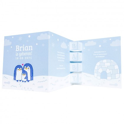 Drieluik kaart met pinguins boy