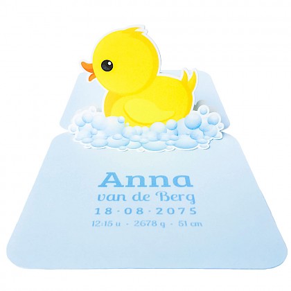 Pop op kaartje "Badeendje"