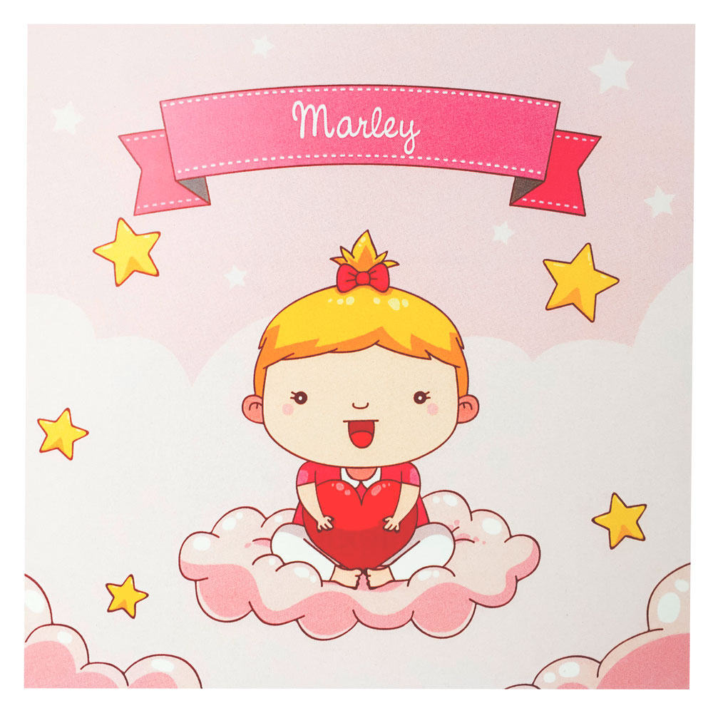 Pop up kaart met meisje op wolk Pop up kaart met meisje op wolk