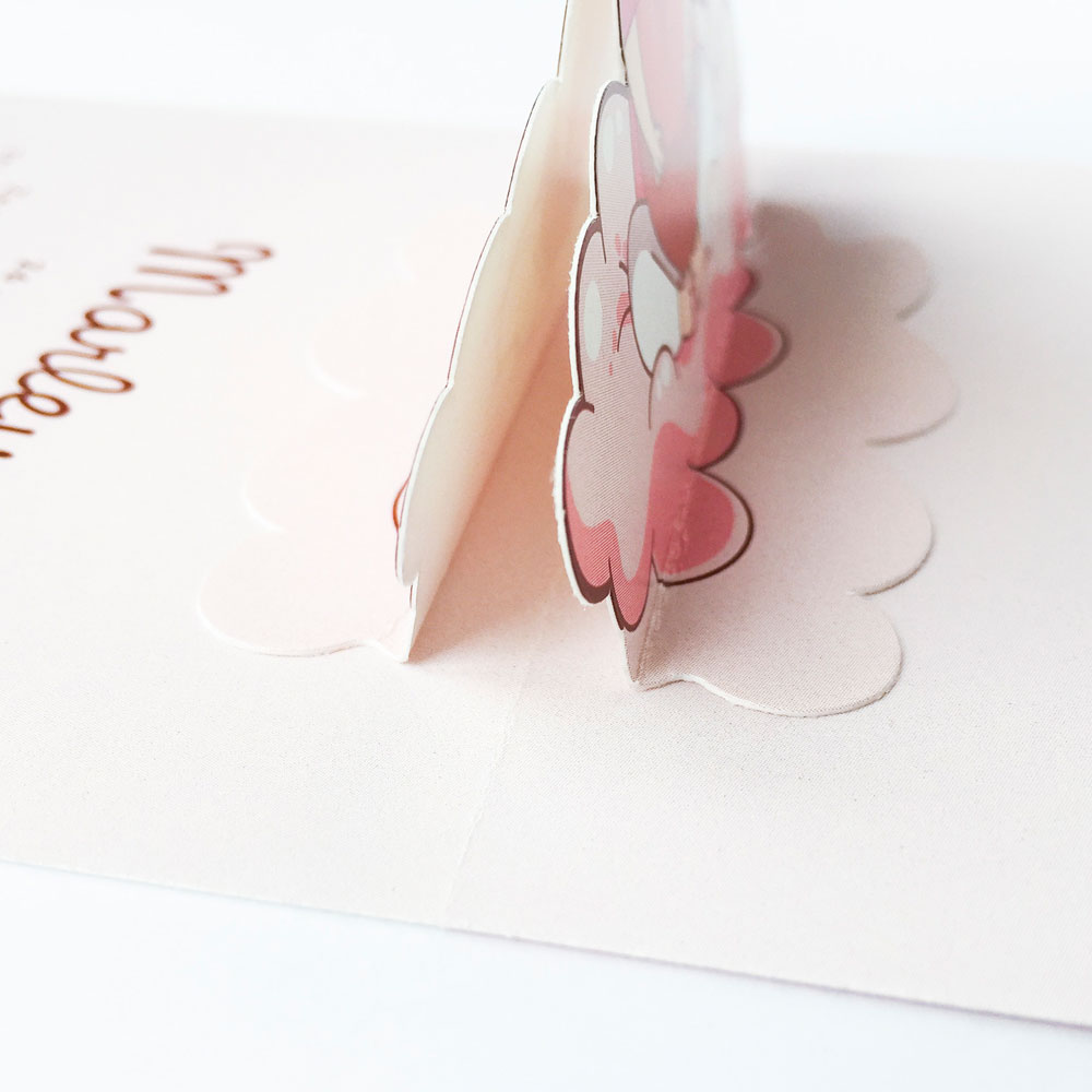 Pop up kaart met meisje op wolk Pop up kaart met meisje op wolk