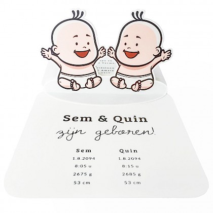 Pop Up kaart met tweeling Pop Up kaart met tweeling