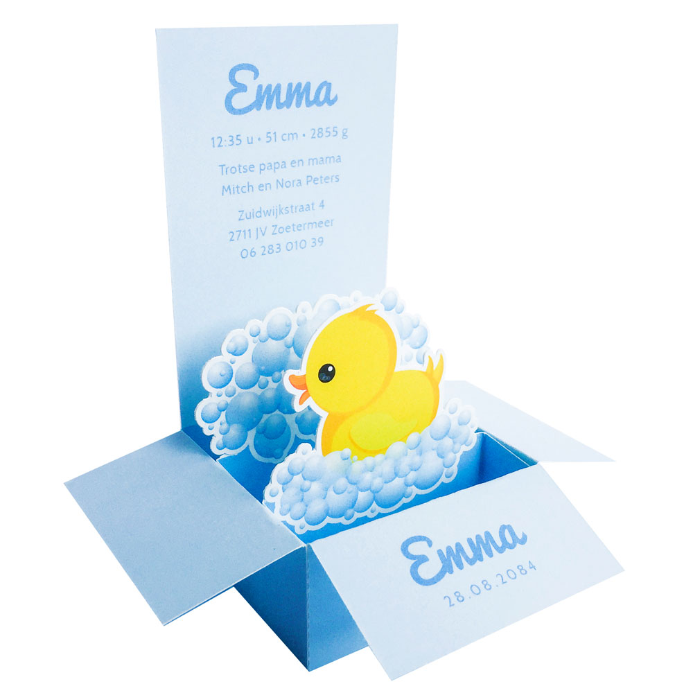 Pop up doosje "Bad eendje" Pop up doosje "Bad eendje"