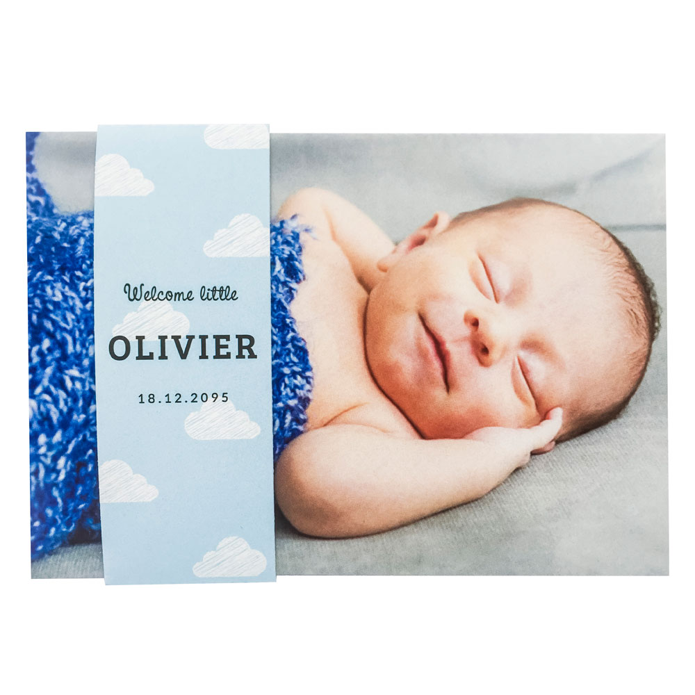 Fotokaart met blauwe sleeve en wolken Fotokaart met blauwe sleeve en wolken