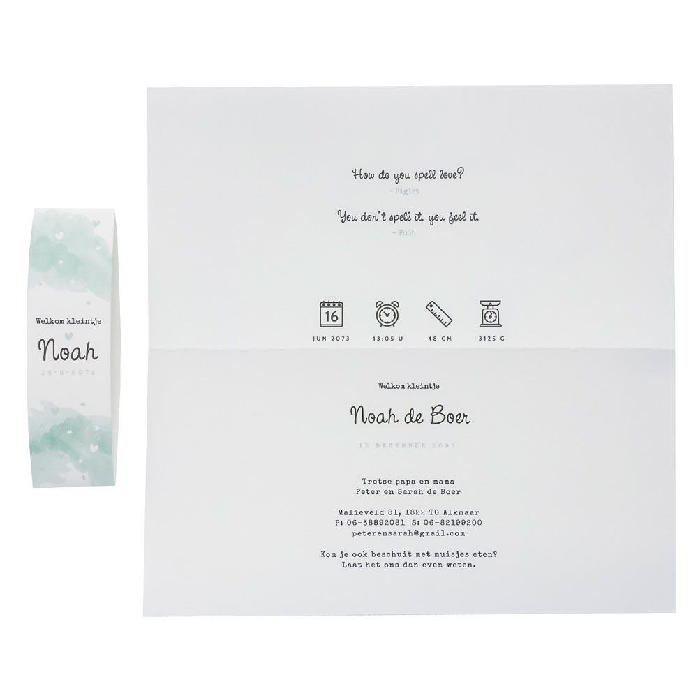 Fotokaart met sleeve aquarel Fotokaart met sleeve aquarel