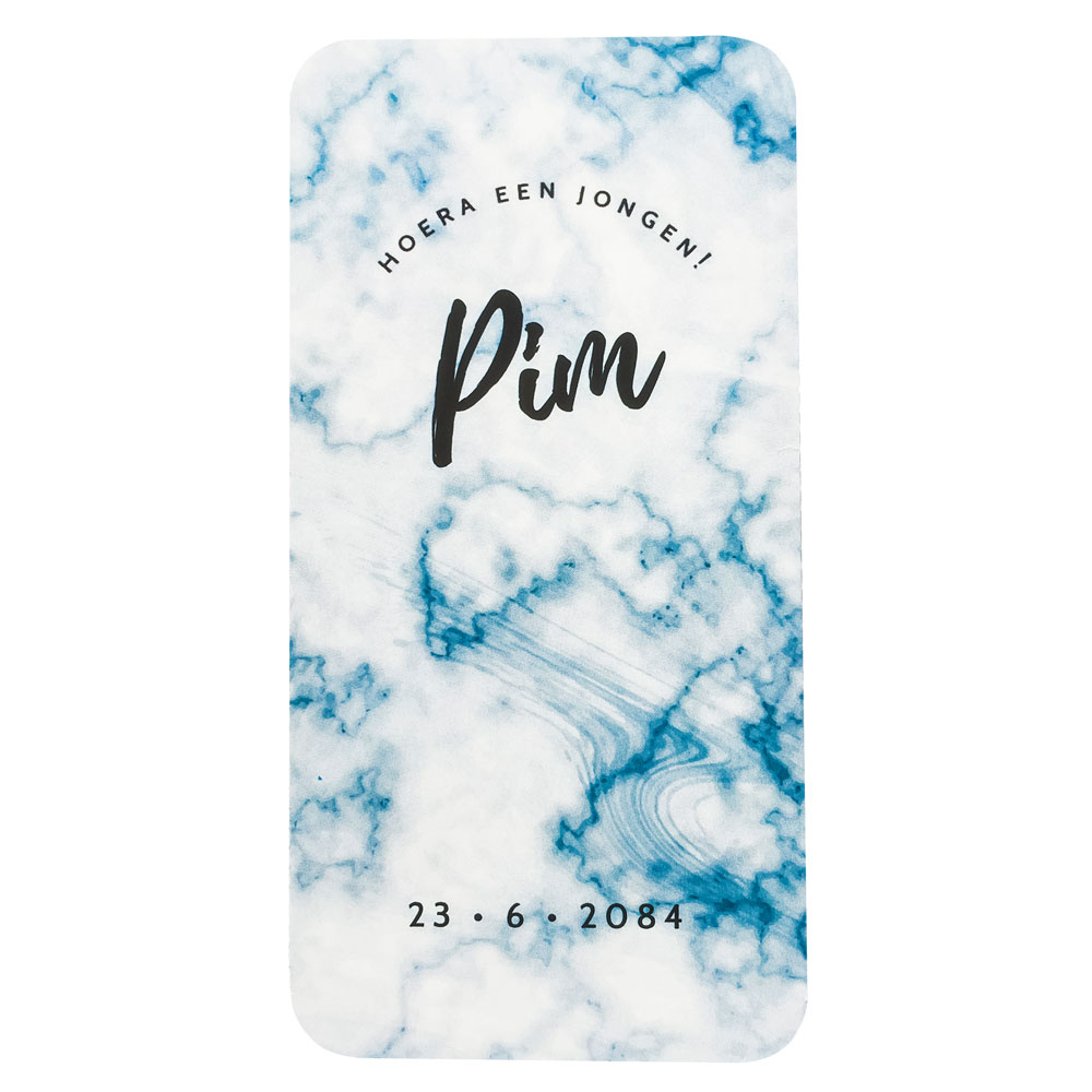 Gestanst geboortekaartje "Smartphone blauw" Gestanst geboortekaartje "Smartphone blauw"