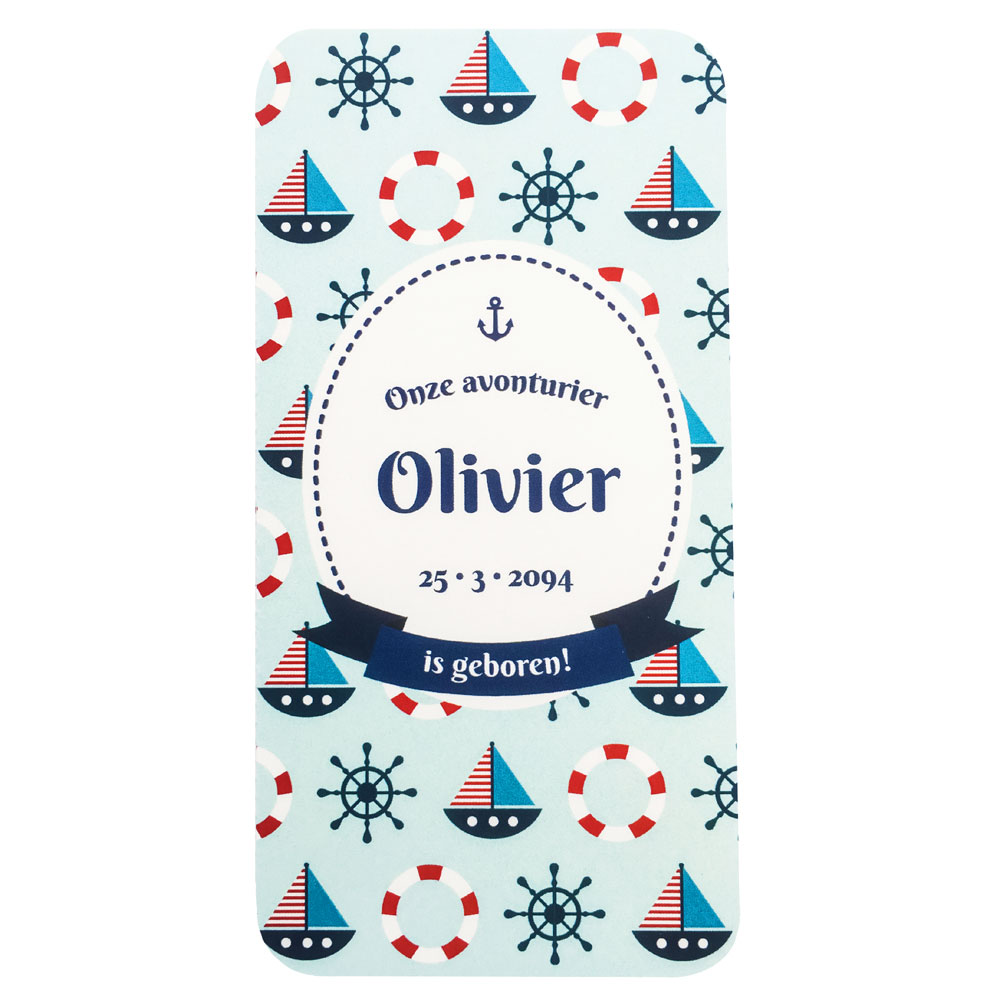 Gestanst geboortekaartje "Smartphone blauw" Gestanst geboortekaartje "Smartphone blauw"